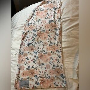 Copper Pearl Cover up Floral Print Fabric with Pink and Green